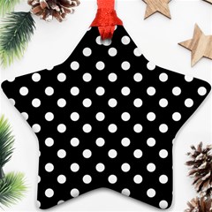 Black And White Polka Dots Ornament (star) 