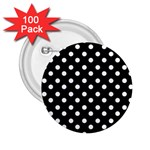 Black And White Polka Dots 2.25  Buttons (100 pack)  Front