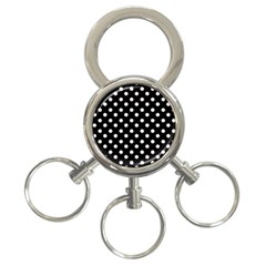 Black And White Polka Dots 3-ring Key Chains