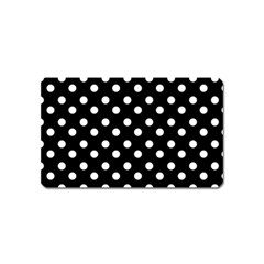 Black And White Polka Dots Magnet (name Card) by GardenOfOphir