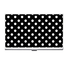 Black And White Polka Dots Business Card Holders by GardenOfOphir