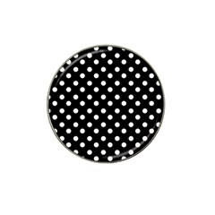 Black And White Polka Dots Hat Clip Ball Marker by GardenOfOphir