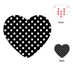 Black And White Polka Dots Playing Cards (heart) 