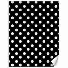 Black And White Polka Dots Canvas 12  X 16   by GardenOfOphir