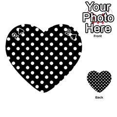 Black And White Polka Dots Playing Cards 54 (heart)  by GardenOfOphir