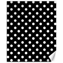 Black And White Polka Dots Canvas 11  X 14   by GardenOfOphir