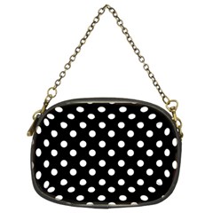 Black And White Polka Dots Chain Purses (two Sides)  by GardenOfOphir