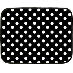 Black And White Polka Dots Fleece Blanket (mini) by GardenOfOphir