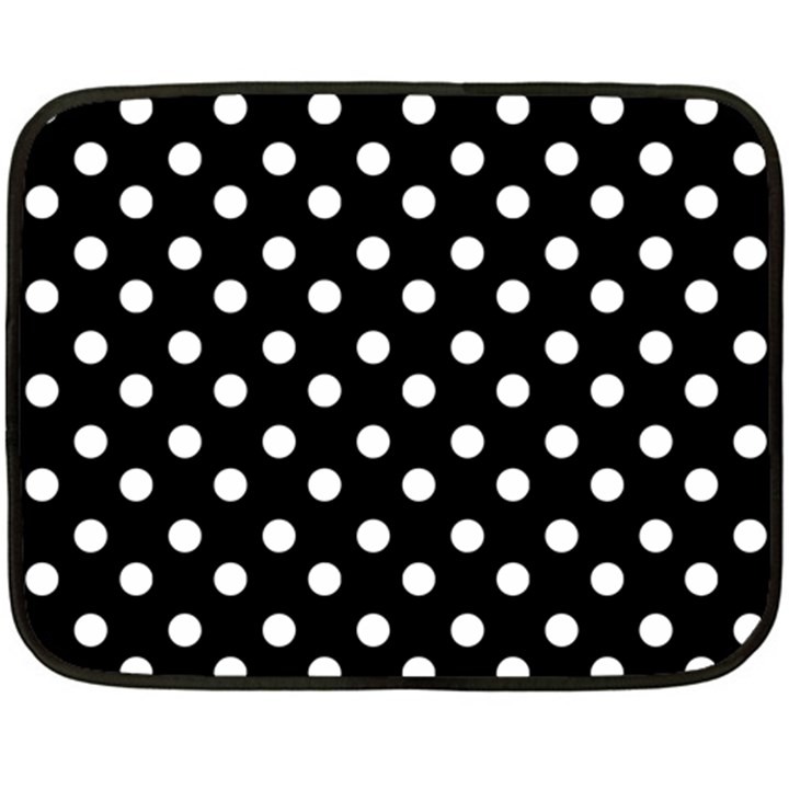 Black And White Polka Dots Fleece Blanket (Mini)