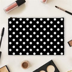 Black And White Polka Dots Cosmetic Bag (large) 