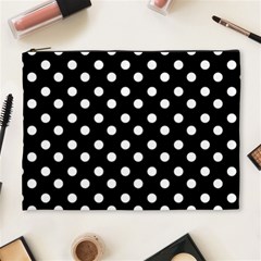 Black And White Polka Dots Cosmetic Bag (xl)