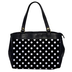 Black And White Polka Dots Office Handbags by GardenOfOphir