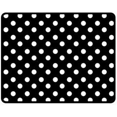 Black And White Polka Dots Fleece Blanket (medium) 