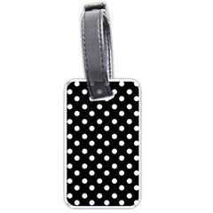 Black And White Polka Dots Luggage Tags (one Side) 