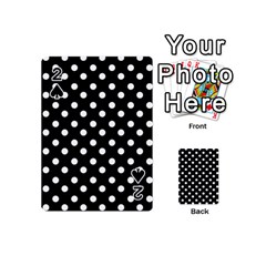 Black And White Polka Dots Playing Cards 54 (mini)  by GardenOfOphir