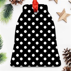 Black And White Polka Dots Bell Ornament (2 Sides) by GardenOfOphir