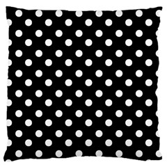 Black And White Polka Dots Large Cushion Cases (one Side) 