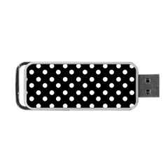 Black And White Polka Dots Portable Usb Flash (one Side)