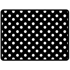 Black And White Polka Dots Double Sided Fleece Blanket (large) 