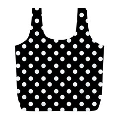 Black And White Polka Dots Full Print Recycle Bags (l) 