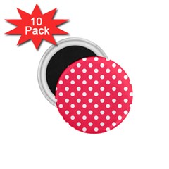 Hot Pink Polka Dots 1 75  Magnets (10 Pack) 