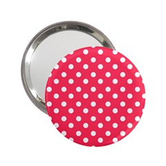 Hot Pink Polka Dots 2 25  Handbag Mirrors