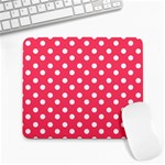 Hot Pink Polka Dots Large Mousepads Front