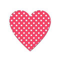 Hot Pink Polka Dots Heart Magnet by GardenOfOphir