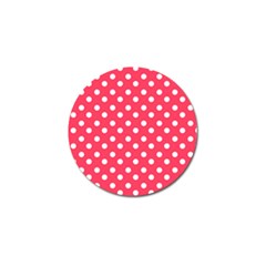 Hot Pink Polka Dots Golf Ball Marker