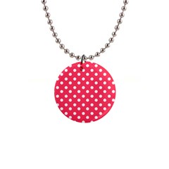 Hot Pink Polka Dots Button Necklaces by GardenOfOphir