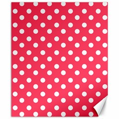 Hot Pink Polka Dots Canvas 8  X 10 