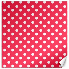 Hot Pink Polka Dots Canvas 12  X 12   by GardenOfOphir