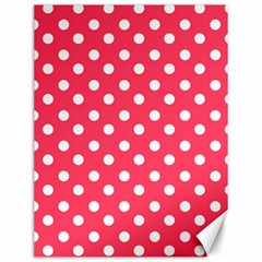 Hot Pink Polka Dots Canvas 12  X 16  