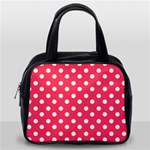 Hot Pink Polka Dots Classic Handbags (One Side) Front