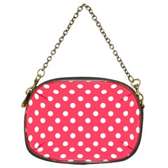 Hot Pink Polka Dots Chain Purses (two Sides) 