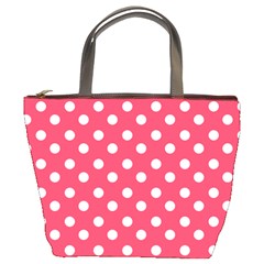 Hot Pink Polka Dots Bucket Bags by GardenOfOphir