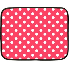 Hot Pink Polka Dots Fleece Blanket (mini) by GardenOfOphir