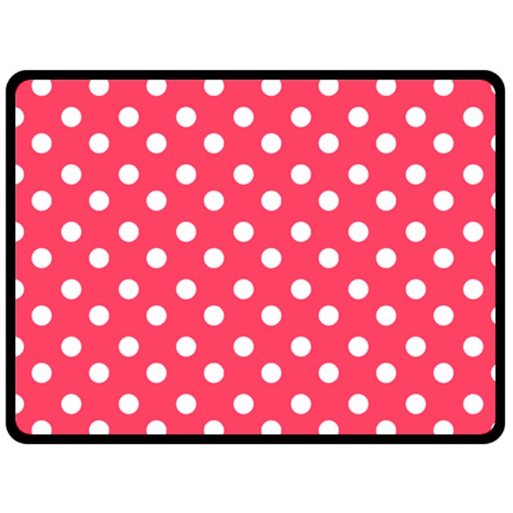 Hot Pink Polka Dots Fleece Blanket (Large) 