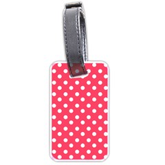 Hot Pink Polka Dots Luggage Tags (one Side) 