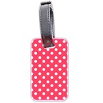 Hot Pink Polka Dots Luggage Tags (Two Sides) Back