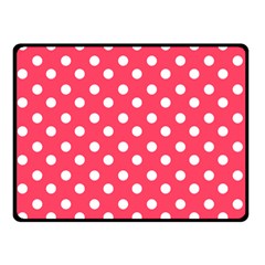 Hot Pink Polka Dots Double Sided Fleece Blanket (small) 