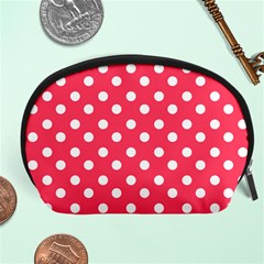 Hot Pink Polka Dots Accessory Pouches (large) 