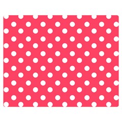 Hot Pink Polka Dots Double Sided Flano Blanket (medium) 