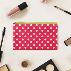 Hot Pink Polka Dots Cosmetic Bag (xs)