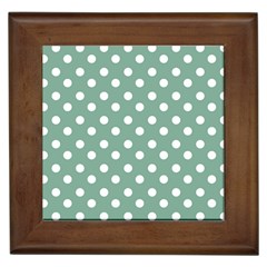 Mint Green Polka Dots Framed Tiles