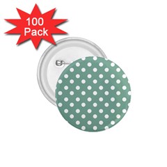 Mint Green Polka Dots 1 75  Buttons (100 Pack) 