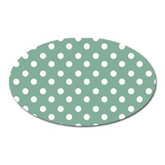 Mint Green Polka Dots Oval Magnet by GardenOfOphir