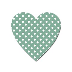 Mint Green Polka Dots Heart Magnet by GardenOfOphir