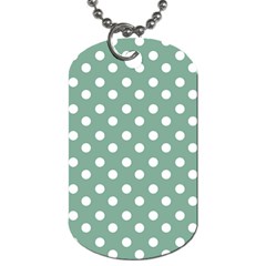 Mint Green Polka Dots Dog Tag (two Sides) by GardenOfOphir