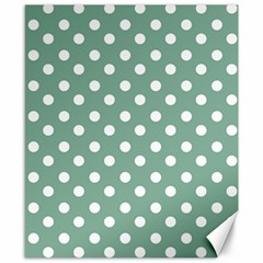 Mint Green Polka Dots Canvas 8  X 10 